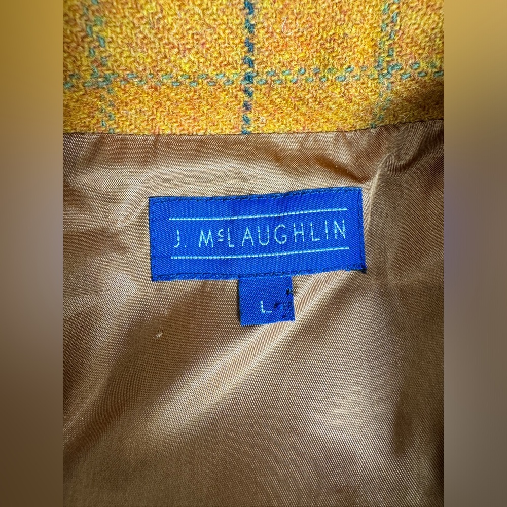J. McLaughlin Orange Windowpane Wool Jacket - Picture 6 of 10